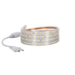 Ruban LED flexible blanc neutre 60 LED/m enroulé avec câble et prise 220V