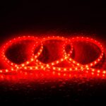 Ruban LED 220V SMD2835 60LED/m Rouge IP65 Largeur 12mm Coupe tous les 100cm 7 mm 1 m 12 mm