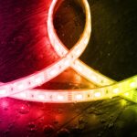 Ruban LED RGB flexible en silicone étanche, bande lumineuse multicolore rouge et jaune-vert