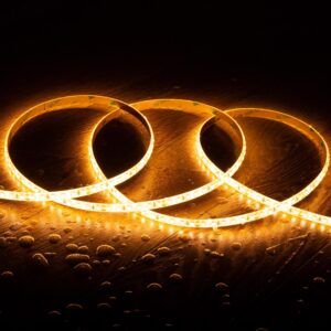 Ruban LED 24V SMD 120 LED/m 5m 10W/m 1000lm/m Largeur 8mm Coupe 5cm IP65 Super chaud 2200K