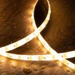 Ruban LED SMD flexible blanc chaud, étanche avec gouttes d'eau, bande lumineuse pour extérieur