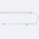 Ruban LED flexible blanc avec câble et connecteur, LEDs alignées sur bande