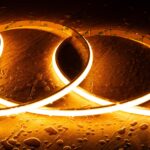 Ruban LED flexible en silicone, blanc chaud, étanche, enroulé sur surface humide