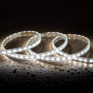 Ruban LED CCT 220V 120 LED/m 10W/m 900lm/m Largeur 14mm Coupe 100cm IP65 Sur mesure 2 m