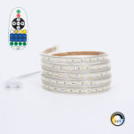 Ruban LED CCT étanche enroulé, 120 LED/m, largeur 14mm, avec fiche et télécommande