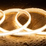 Ruban LED flexible blanc chaud étanche silicone formé en anneaux