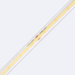 Ruban LED COB encapsulé transparent, bande LED jaune sur support blanc, profil fin