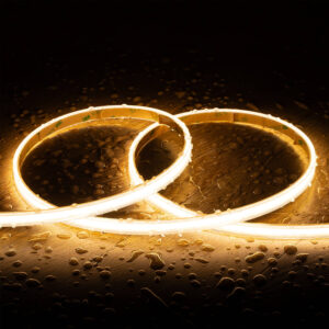 Ruban LED Dimmable 220V COB Auto-redressement 320 LED/m 14W/m 1120lm/m SILICONE FLEX Largeur 10mm Coupe 25cm IP65 Sur Mesure 25 m Blanc chaud 3000K