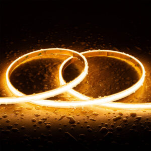 Ruban LED Dimmable 220V COB Auto-redressement 320 LED/m 14W/m 1120lm/m SILICONE FLEX Largeur 10mm Coupe 25cm IP65 Sur Mesure 5 m Blanc chaud 2700K