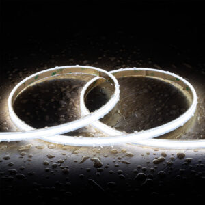 Ruban LED Dimmable 220V COB Auto-redressement 320 LED/m 14W/m 1120lm/m SILICONE FLEX Largeur 10mm Coupe 25cm IP65 Sur Mesure 5 m Blanc froid 5000K