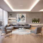 Ruban LED encastré au plafond et aux étagères, bande blanche neutre, éclairage indirect