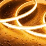 Ruban LED flexible lumière super chaude, revêtement étanche visible avec gouttes d'eau