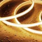 Ruban LED flexible étanche blanc chaud COB, bande lumineuse continue enroulée