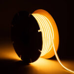 Ruban LED Dimmable 220V COB Auto-redressement 560 LED/m BOBINE 50m 14W/m 1250lm/m SILICONE FLEX IC2 Largeur 10mm Coupe 10cm IP65 Super chaud 2200K