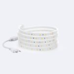Ruban LED flexible blanc SMD enroulé avec câble et prise secteur
