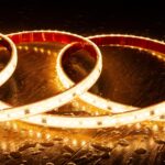 Ruban LED flexible silicone étanche blanc chaud, forte densité de LED