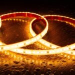 Ruban LED flexible en silicone blanc chaud encapsulé étanche pour éclairage extérieur