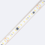 Ruban LED flexible SMD monté sur PCB blanc, câblage apparent, gainage silicone translucide
