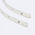 Ruban LED flexible en silicone transparent SMD, bande blanche étroite