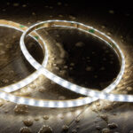 Ruban LED flexible blanc froid gainé silicone étanche IP65, largeur super étroite