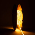 Ruban LED Dimmable 220V SMD Auto-redressement 120 LED/m BOBINE 20m 12W/m 1080lm/m Super Étroite Largeur 6.5mm Coupe 10cm IP65 Super chaud 2200K