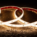 Ruban LED flexible en silicone enroulé, diffusion lumière blanc neutre, perles LED visibles