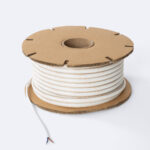 Ruban LED en silicone blanc sur bobine, flexible à deux conducteurs apparents