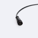 Connecteur étanche noir pour câble LED extérieur, embout cylindrique à vis
