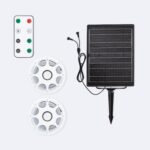 Rubans LED extérieurs enroulés avec panneau solaire et télécommande