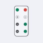 Télécommande blanche pour ruban LED, boutons marche/arrêt, minuterie 3H/6H et mode auto