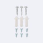 Kit de chevilles et vis de fixation, chevilles blanches et vis métalliques argentées, 3 grandes et 6 petites