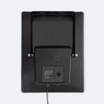 Éclairage solaire mural noir avec support réglable, boîtier de connexion et câble d'alimentation