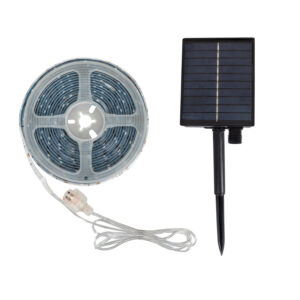 Ruban LED Extérieur Solaire 3.7V DC 30LED/m 5m IP65 Largeur 8mm coupe tous les 3cms