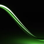 Ruban LED néon vert flexible à diffusion uniforme, bande lumineuse incurvée