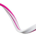 Ruban LED néon rose en silicone flexible, gaine blanche et liseré rose
