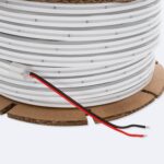 Ruban LED néon blanc flexible en bobine avec câbles d'alimentation rouge et noir