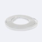 Ruban néon LED flexible blanc, gaine silicone plate enroulée avec connecteur