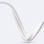 Ruban LED néon flexible rose, finition silicone profil étroit courbé pour éclairage extérieur