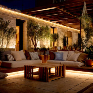 Ruban LED Néon Dimmable 220V BOBINE 50m Blanc Chaud Semi-Circulaire 180 7.5W/m Coupe 100cm IP67