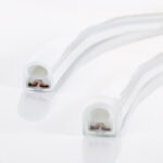 Ruban néon LED semi-circulaire en silicone translucide avec conducteurs cuivrés visibles