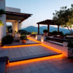 Ruban LED Néon Dimmable 220V BOBINE 50m Orange Semi-Circulaire 180 7.5W/m Coupe 100cm IP67