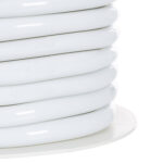 Ruban néon LED flexible en bobine blanc brillant, section circulaire gainée silicone