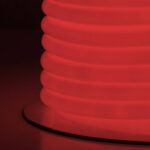 Ruban LED néon rouge en bobine cylindrique à diffuseur ondulé