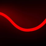 Ruban LED néon rouge flexible à éclairage continu