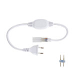 Cordon d'alimentation blanc avec fiche EU, interrupteur intégré et connecteur 2 broches pour ruban LED