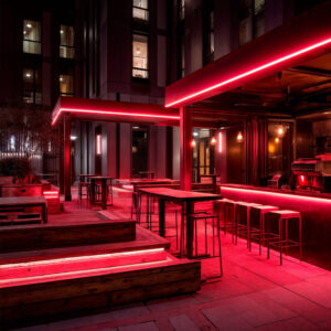 Ruban LED Néon Dimmable 220V BOBINE 50m Rouge Semi-Circulaire 180 7.5W/m Coupe 100cm IP67