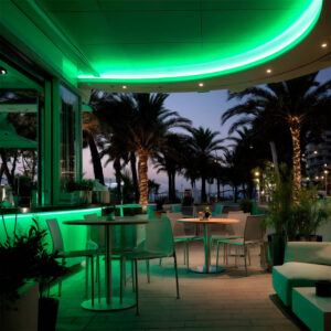 Ruban LED Néon Dimmable 220V BOBINE 50m Vert Circulaire 360 9W/m Coupe 100cm IP67