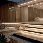 Ruban LED néon linéaire encastré extérieur, éclairage blanc pour marches et terrasses