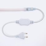 Ruban LED néon flexible blanc avec connecteur d'alimentation et prise secteur 2 broches