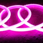 Ruban LED néon rose flexible en boucles circulaires, tube silicone étanche